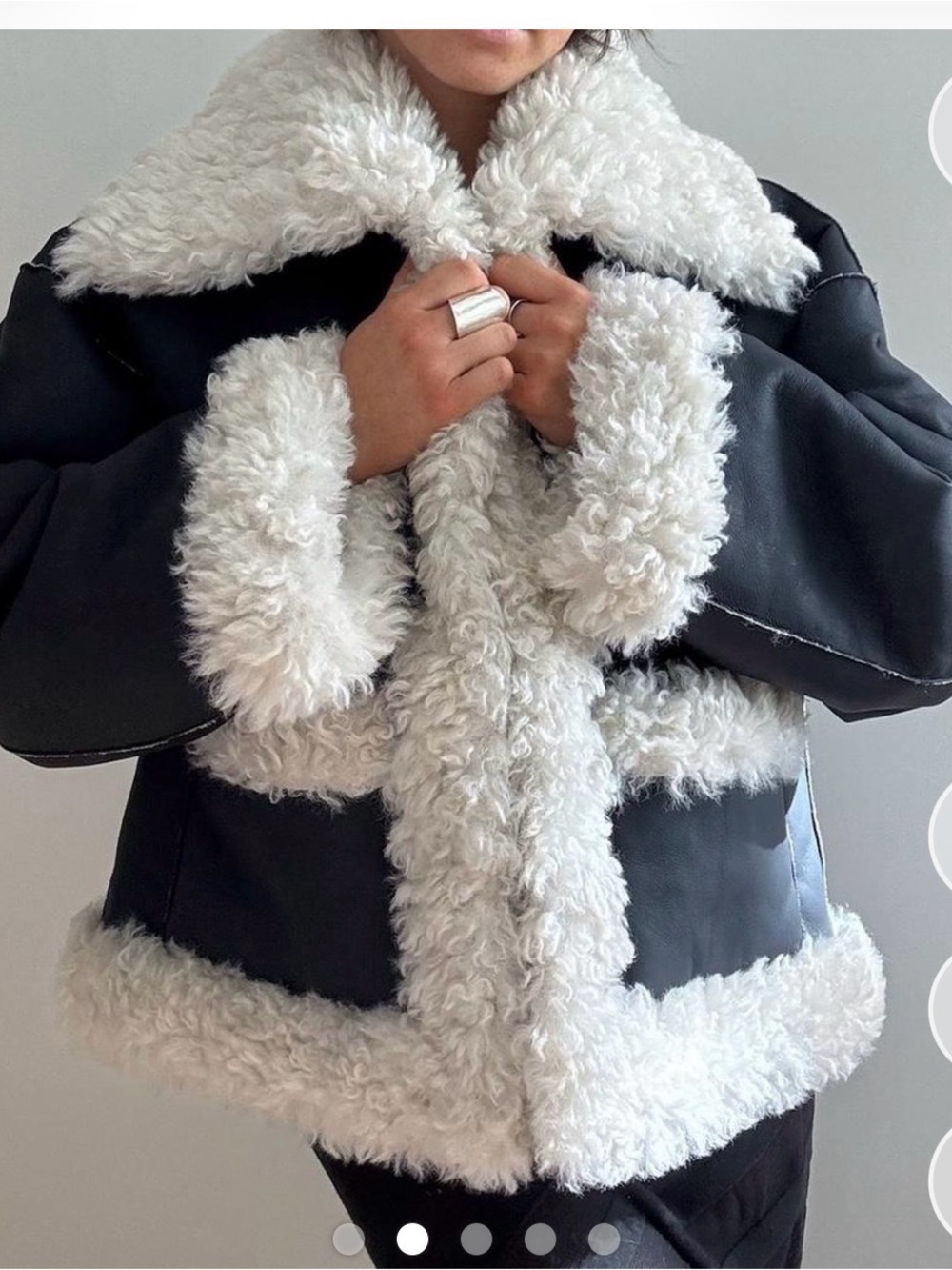 Free People Kiki Sherpa Vegan Black Faux Shearling Jacket